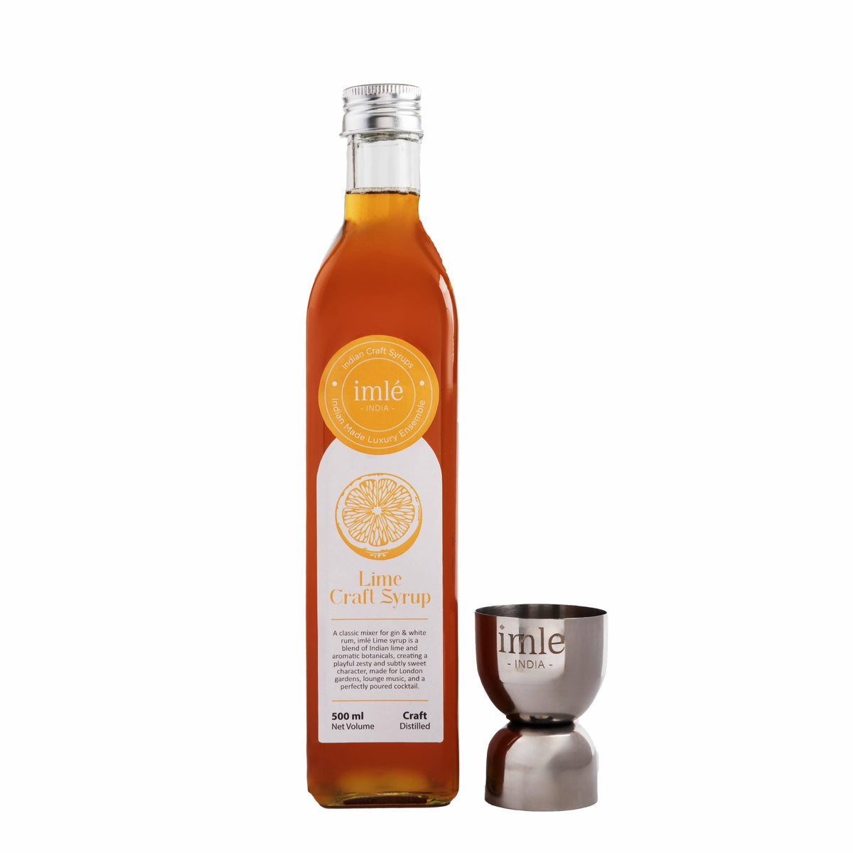 imlé Lime Craft Syrup | Gin Cocktail Mixer | Inspired by London Rooftop Parties | Pack of 1 (500ml) + Peg Measure